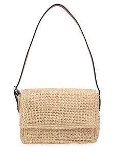 Woven Foldover Top Shoulder Bag