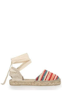 Manebí Woven Striped Lace-Up Espadrilles