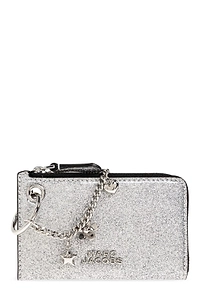 The Coated Glitter Everyday Top Zip Charm Wallet