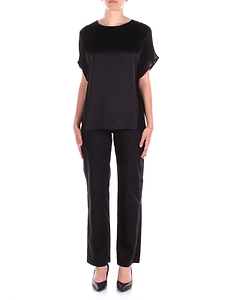 Manila Grace Bow At The Neck Satin Blouse