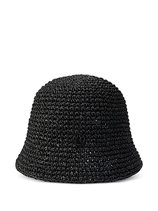 Maison Michel Logo Plaque Woven Bucket Hat