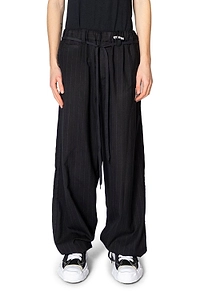 Maison Mihara Yasuhiro Pinstriped Drawstring Trousers