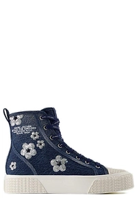The Sequin Daisy Denim High-Top Sneakers