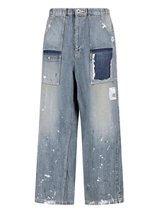 Maison Mihara Yasuhiro Distressed Wide Leg Jeans