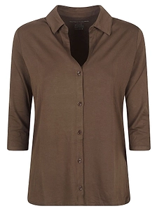 Majestic Filatures Buttoned Collar Top