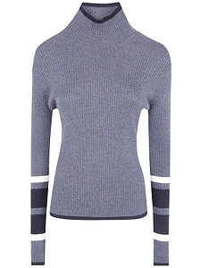 Mantu Striped Sleeve Knitted Sweater