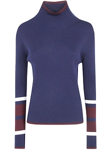 Mantu Striped Sleeve Knitted Sweater