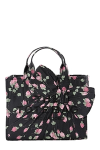 The Vintage Floral Oversized Bow Medium Tote Bag