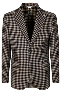 Manuel Ritz Checked Single-Breasted Blazer