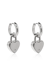 Heart Padlock Hoop Earrings