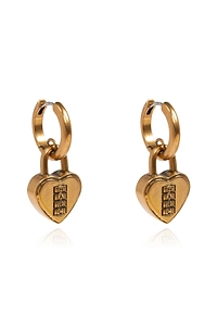 Heart Pendant Hoop Earrings