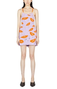 Marco Rambaldi Mouth Intarsia-Knit Self-Tied Mini Dress