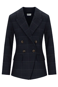 Marella Checked Double Breasted Blazer