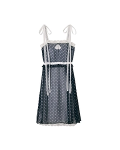 Ribbon Strap Chiffon Midi Dress