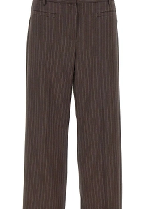 Finale Pinstriped Wide-Leg Pants