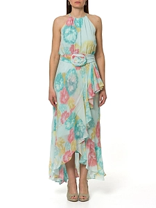 Marella Mllfiero Flower Embellished Ruffle Dress