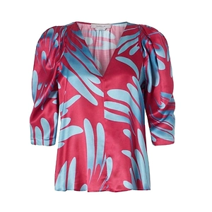 Marella Casta Pattern-Printed V-Neck Blouse