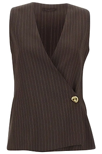 Ranghi Pinstripe Sleeveless Blazer