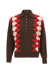Sequoia Argyle Knit Polo Sweater