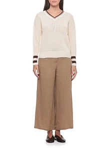 Marella V-Neck Ribbed Knitted Jumper