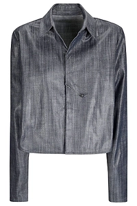 Maria Calderara Cropped Safety-Pin Denim Jacket