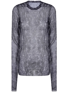 Maria Calderara Sheer Graphic Long-Sleeve T-Shirt