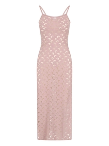 Marine Serre Crescent Moon-Patterned Fine Knit Maxi Dress