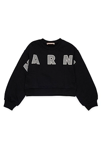 Marni Kids Logo Patch Cropped Sweatshirt