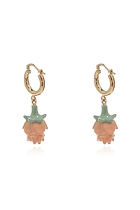 Marni Floral Drop Hoop Earrings