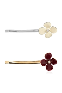 Crystal Flower Hair Clips