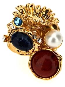 Marni Layered Designed Embellished Ring