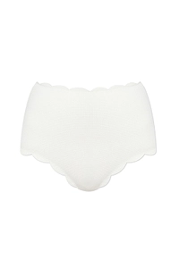 Marysia Scalloped High-Waist Bikini Bottom