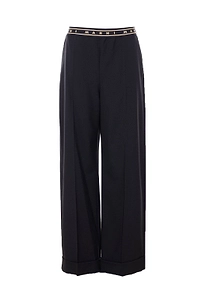 Marni Logo Waist Wide-Leg Pants