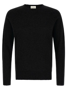 Side-Slit Crew Neck Knitted Sweater