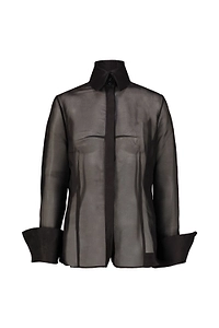 Matieres Fecales Curved Hem Sheer Shirt