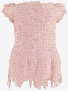 Matieres Fecales Fringed Off-Shoulder Top