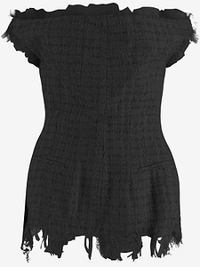 Matieres Fecales Fringed Off-Shoulder Top