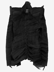 Ruched Tulle-Pleated Jacket