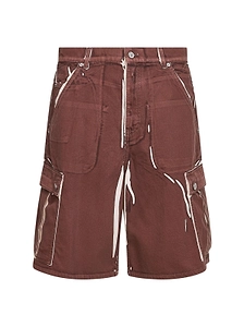 Marni Screen-Printed Denim Cargo Shorts