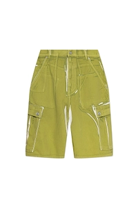 Marni Screen-Printed Denim Cargo Shorts
