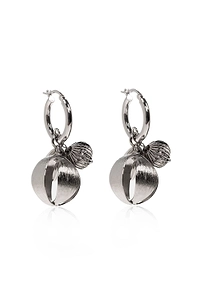 Sculptural Charm Hoop Earrings