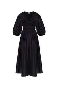 Matteau Shirred Plunge Button Dress