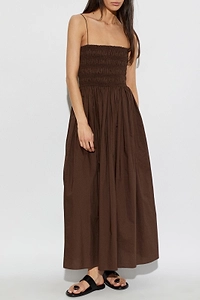 Shirred Bodice Maxi Dress