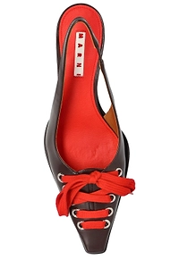 Marni Lace-Up Slingback Heeled Pumps