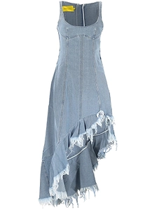 Marques'almeida Frayed Denim Dress