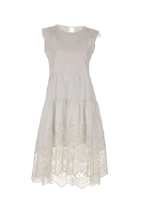 Maurizio Mykonos Lace-Trim Midi Dress