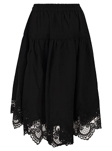 Maurizio Mykonos Embroidered Midi Skirt
