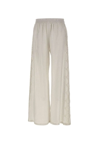 Maurizio Mykonos Lace-Trim Wide-Leg Pants