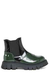 Marni Kids Logo Embroidered Ankle Boots