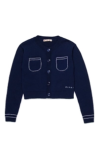 Marni Kids Logo Embroidered Cardigan